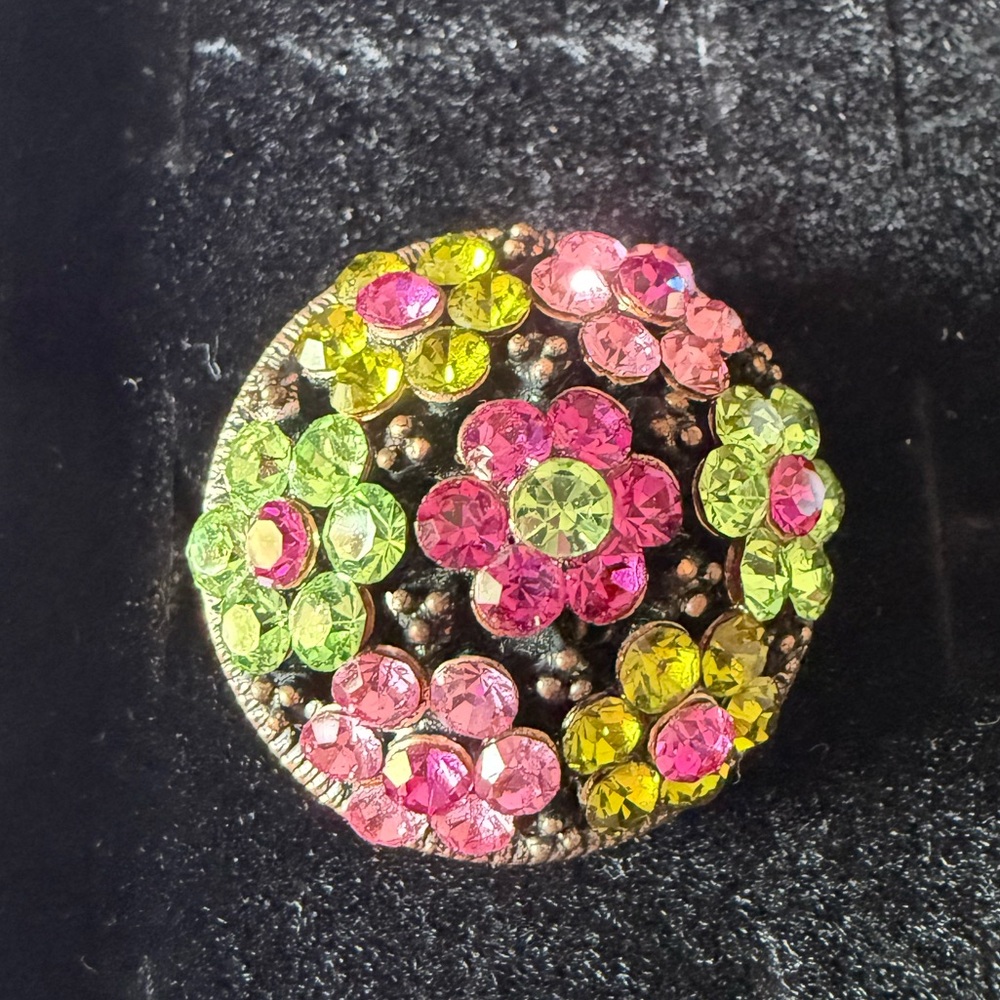 Floral Rhinestone ring